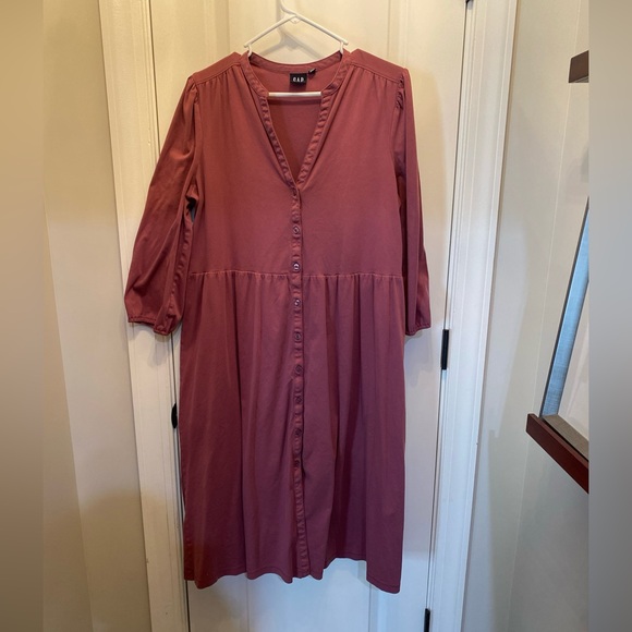 Gap xl Aline midi purple button up dress - Picture 8 of 8